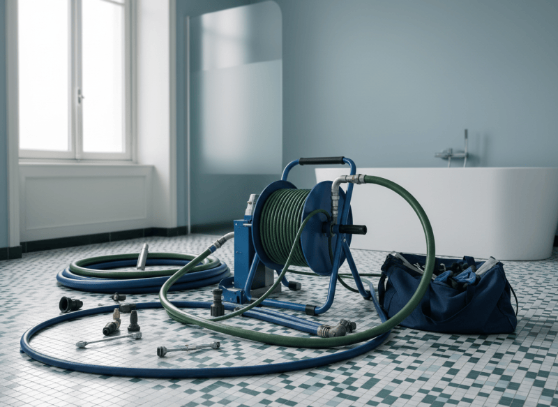 Furet électrique et matériel de débouchage de canalisation à Auderghem