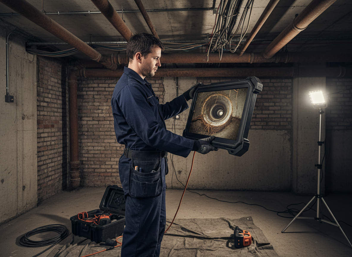 Inspection par caméra d’une canalisation à Bruxelles